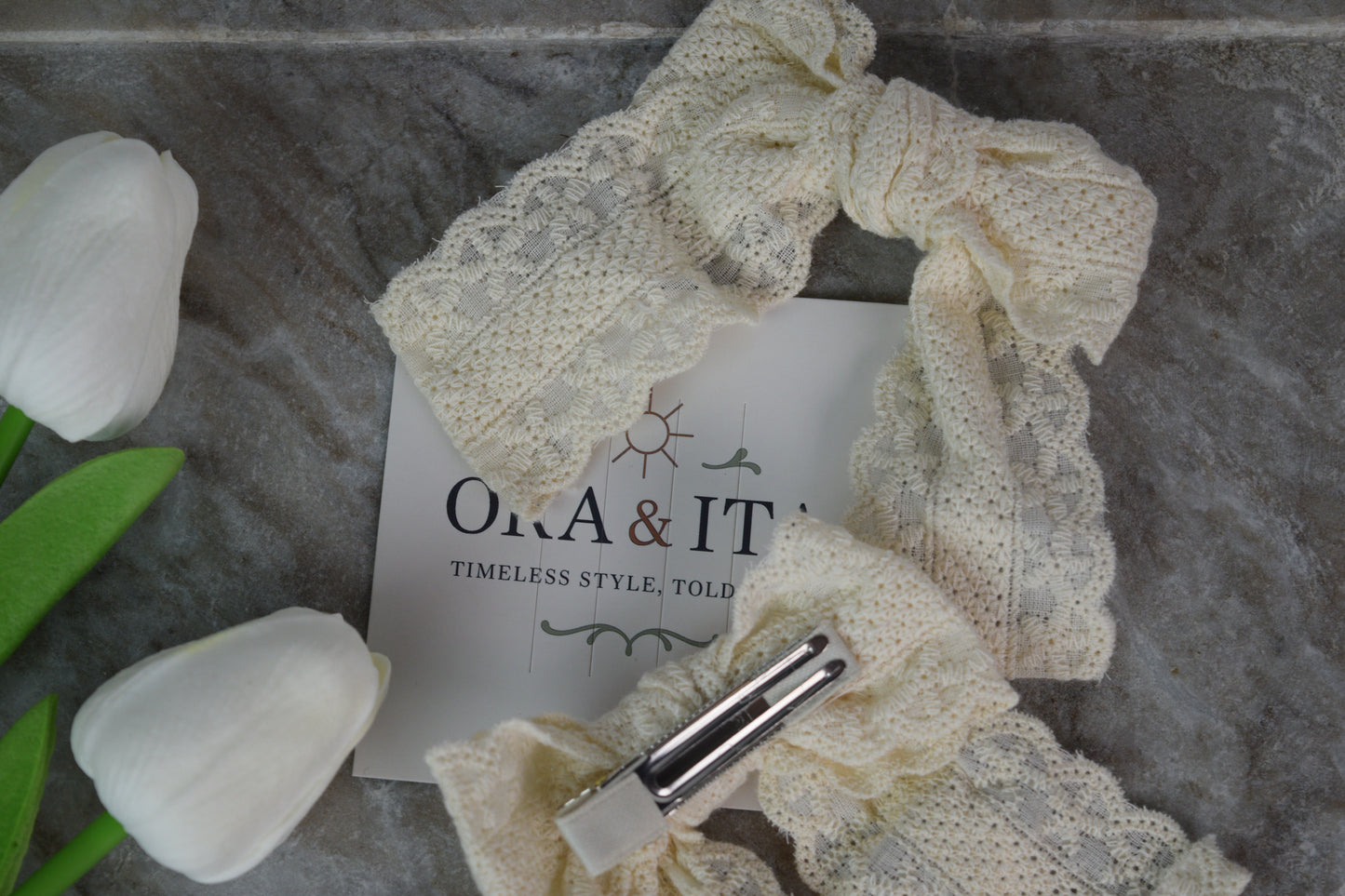 The Darling Lace Bow Clip